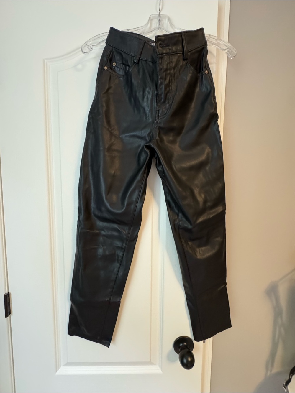 Zara Black Faux Leather Pants